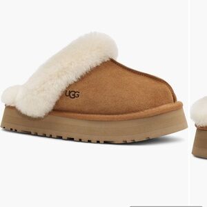 UGG Tan and Cream Disquette Slippers